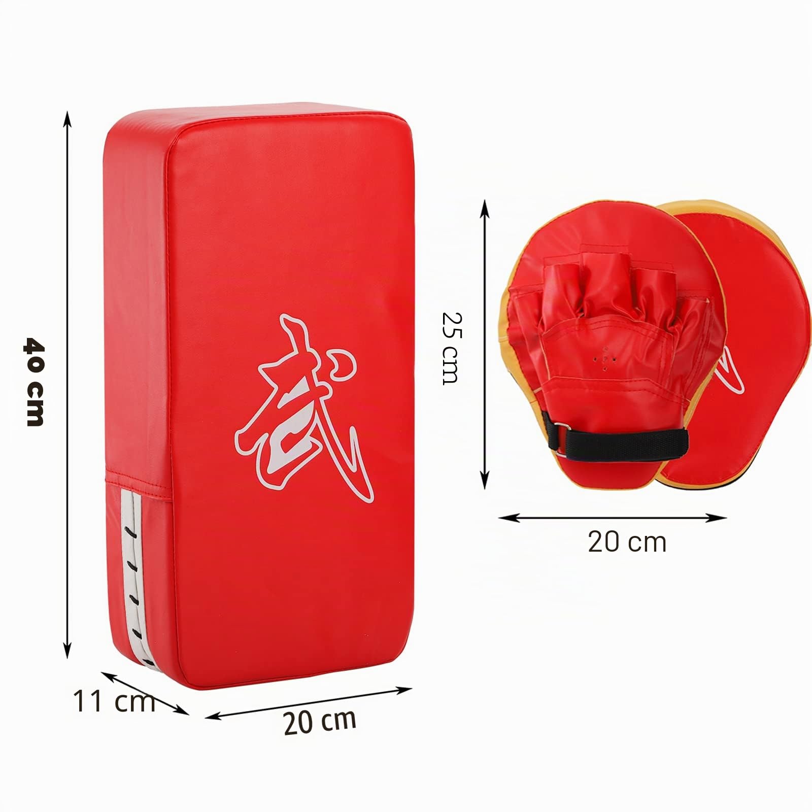 WUWEOT 2-in-1 Boxhandschuhe Kick-Pack Set Boxhandschuhe Taekwondo Kick-Pads, Curved Focus Punching-Handschuhe, verstellbares weiches Schild, langlebige Trainingspads Set