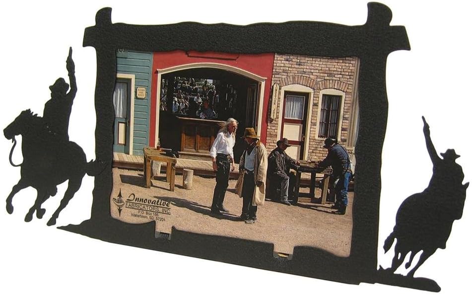 Innovative Fabricators, Inc. Mounted Action Western Shootout 5X7 Horizontal Picture Frame