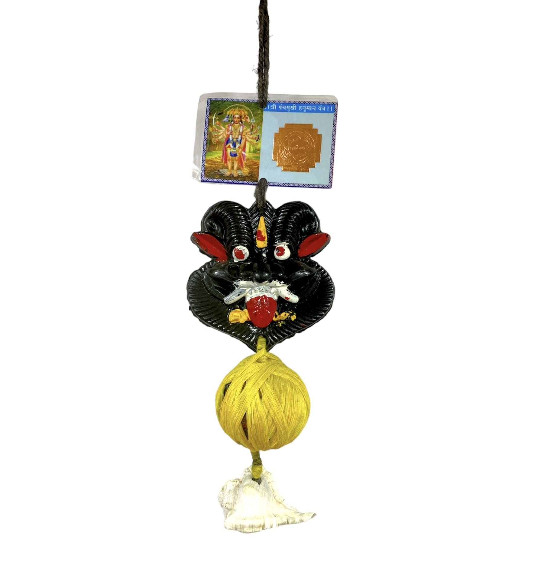 NSENSE Plastic Dhrishti Bommai/Nazar Battu Evil Eye for Home Entrance/Panchmukhi Hanuman Yantra/Raksha Kavach Evil Eye Protector for Home Office/Bhoot Mask/Mahakal Face Mask Pack of 1