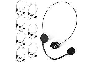 8-Pack Black Popstar Microphone Headset Toy