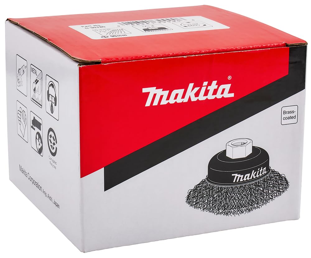 Makita D-39780 - Grata cónica ondulada de acero latonado 90mm