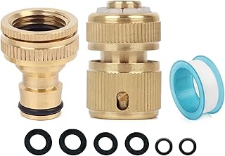 Outside Tap Hose Connector, Brass Hose Pipe Tap Connector, Garden Hose to Tap Connector for Hose Pipe, 1/2 & 3/4 inch 2in1 Threaded Tap Connector Fittings, Tap Water Hose Connector