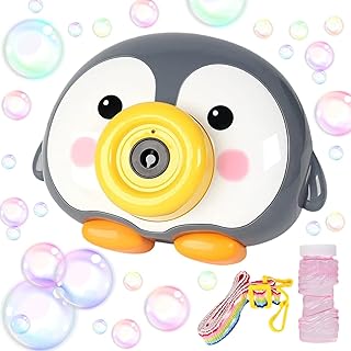 لعبة آلة صنع فقاعات أوتوماتيكية على شكل بطريق مع إضاءة وموسيقى، منفاخ فقاعات للعب في الصيف وفي الأماكن الخارجية من تويز لاند، بطريق رمادي