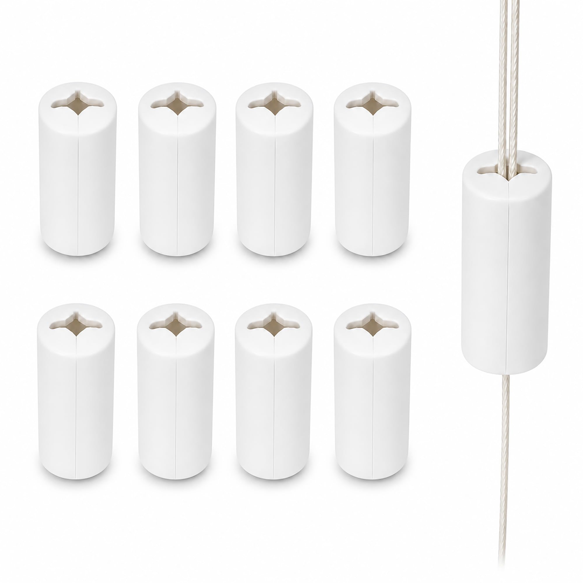 8 Pcs Breakaway Cord Condensers for Window Blinds - White Pull Cord Ends