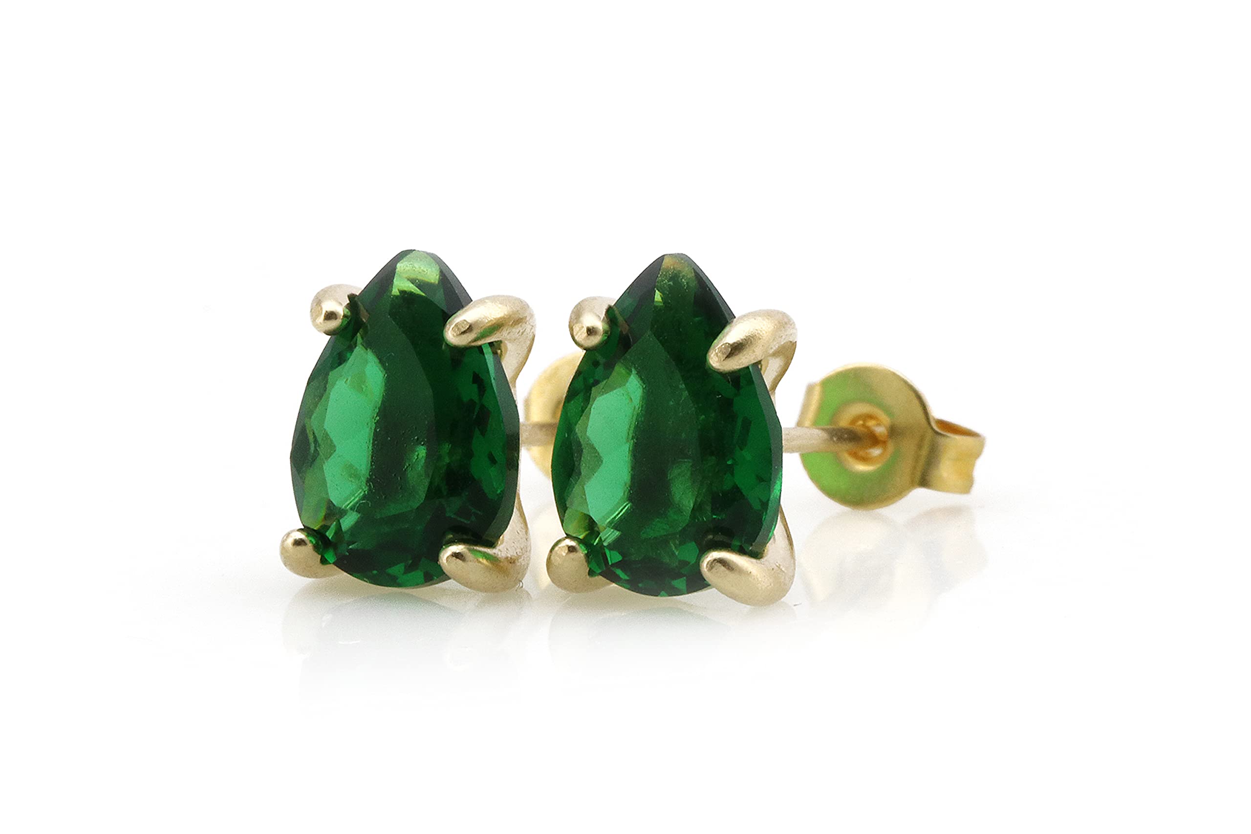 Delicati Orecchini Perno Smeraldo - Orecchini a Pera in Oro 14k, Orecchini alla Moda, Orecchini Carini - Gioielli Fatti a Mano con Pietre Nascenti per Matrimonio, Regalo, Orecchini per Tutti i Giorni