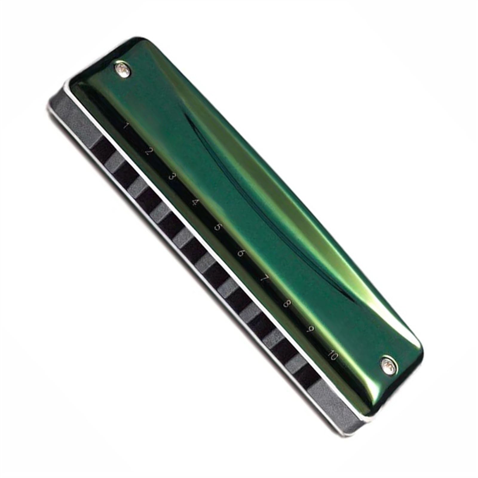 Instrument Harmonijkowy Diatoniczna harmonijka 10 otworów Blues Harp Tonacja C Oliwkowo-zielona Profesjonalne instrumenty wysokiej jakości(Key-A)