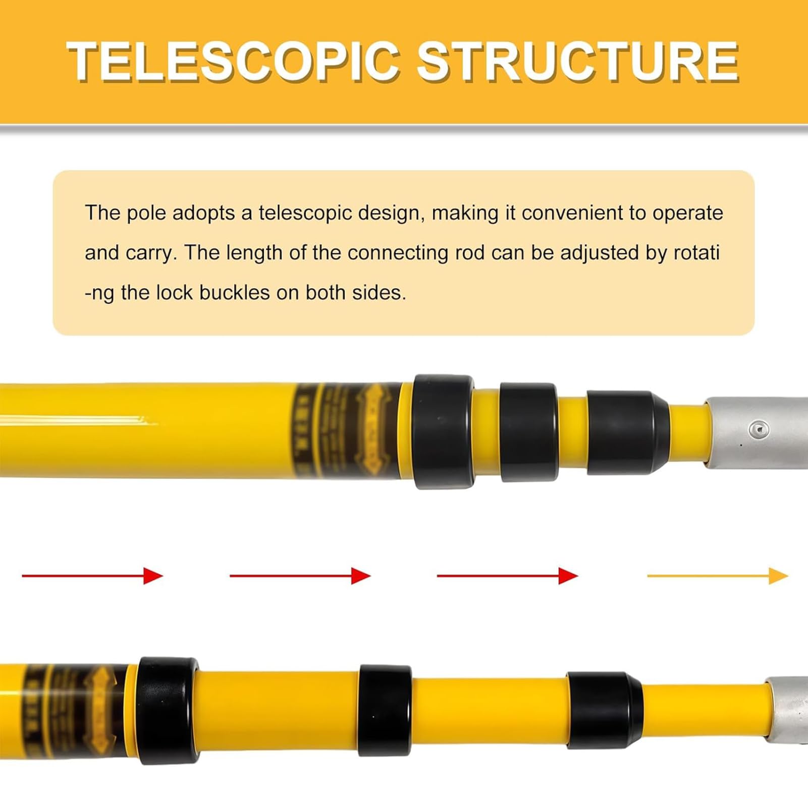 Gancho de rescate telescópico aislado con mango antideslizante, palo caliente de fibra de vidrio para electricistas, herramienta de seguridad portátil de 7 m para centrales eléctricas