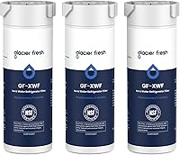 GLACIER FRESH XWF Replacement for GE Refrigerator Water Filter, Pack of 3 - NSF 42 Certified, 97.9% Chlorine Reduction (Not XWFE)