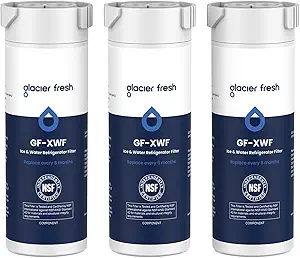 GLACIER FRESH XWF Replacement for GE XWF Refrigerator Water Filter Pack of 3 (Not XWFE)