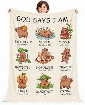 Capybara Blanket Gifts for Girls, Baptism Gifts for Girl