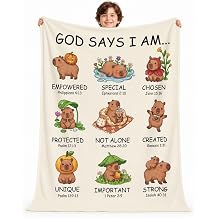 Baptism Gifts for Girl, Boys Confirmation & First Communion Gifts for Girls, Capybara Blanket, Teen Girl Boy Gifts Trendy Stuff, Christian Birthday Gifts for Teen Girls50 * 60