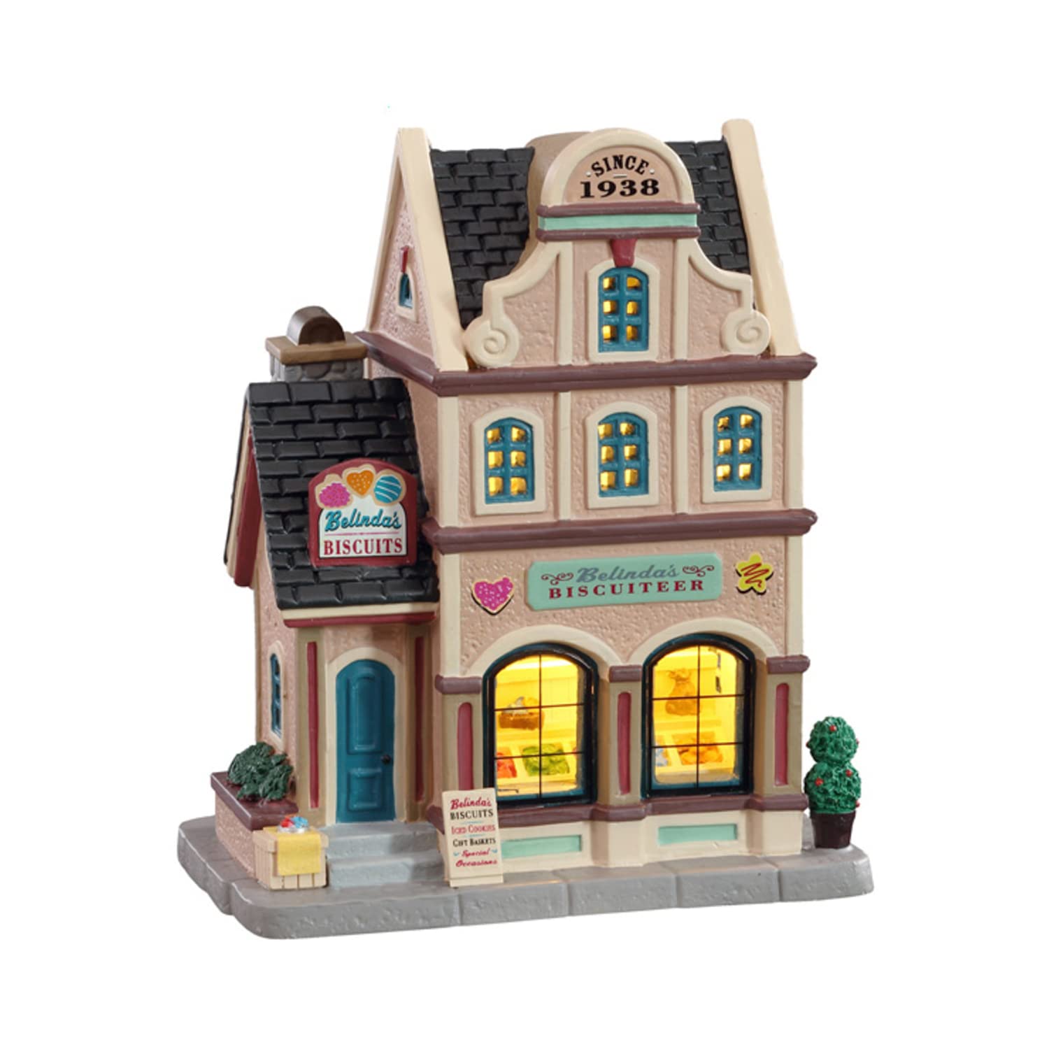 Lemax Earth Tone Christmas Village Belindas Biscuiteer Battery Operated Led - 15768