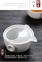 Vista 5 de Liang baobao Conveniente Teapot Cup Porcelana Teacup White Glazed Travel Tea Set (Ink Lotus set)