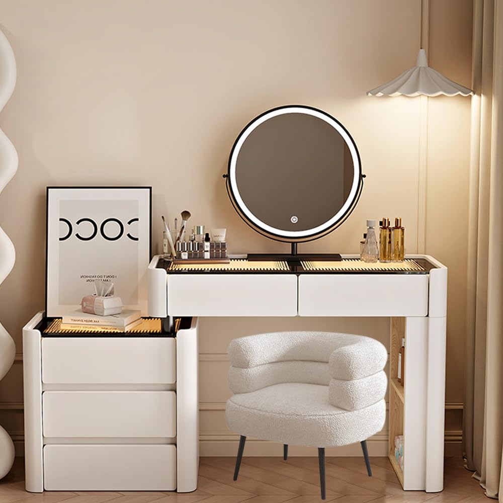 Elegant and Efficient Smart Dressing Table for Contemporary Living Spaces with LED Mirror
