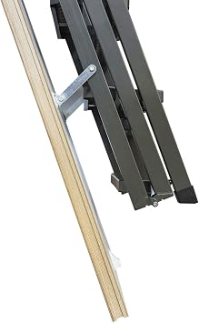 FAKRO 869333 LMP Insulated Steel Attic Ladder 30 x 56.5 Rough Opening with up to 12' Ceiling Height, Gray