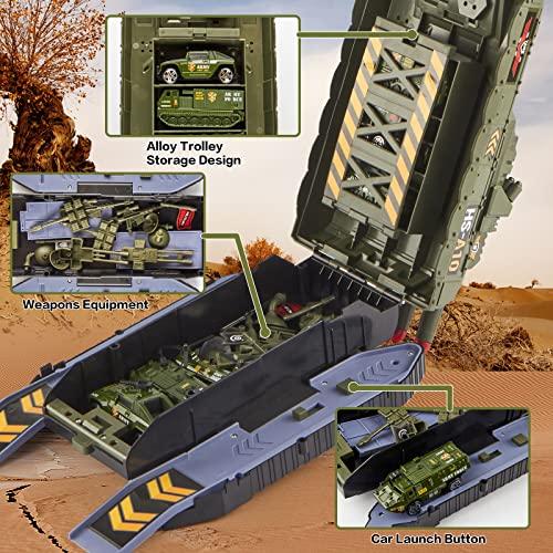 Wnsull Tank Toys For Boys,Army Toys Tank With 6 Alloy Die-Cast Army Vehicles,Military Toy Tank With Light, Sound And Missiles Shooting,Birthday Gift For 3 4 5 6 7 8 Year Old Kids #TOP2
