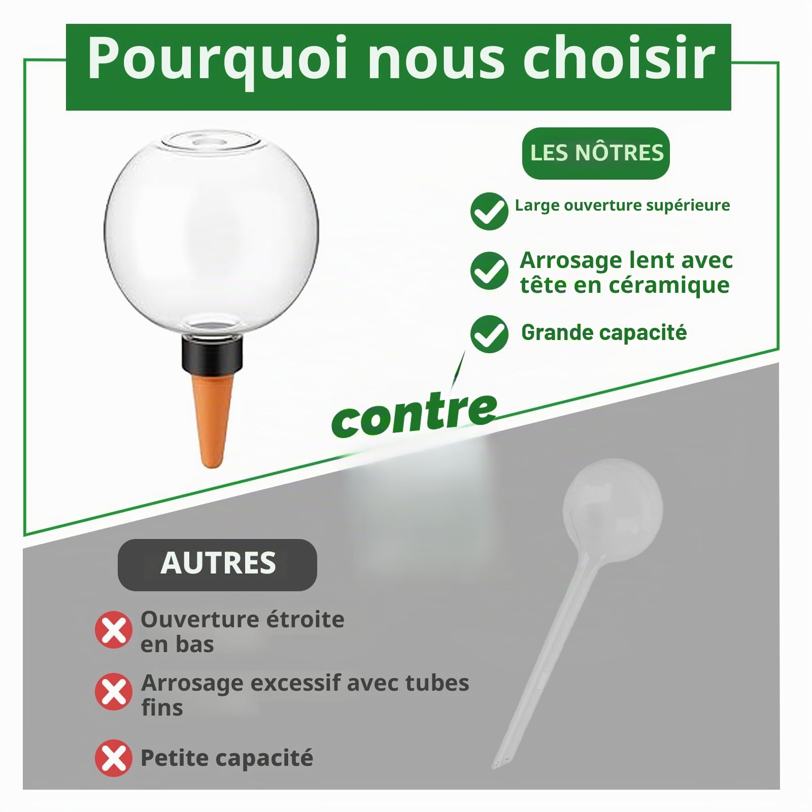 Lot de 4 Boules D'Irrigation pour Plant, Distributeur Eau Plante, Arrosage Automatique Plante Intérieur, pour Jardins, Maisons, Espaces Intérieurs et Extérieurs