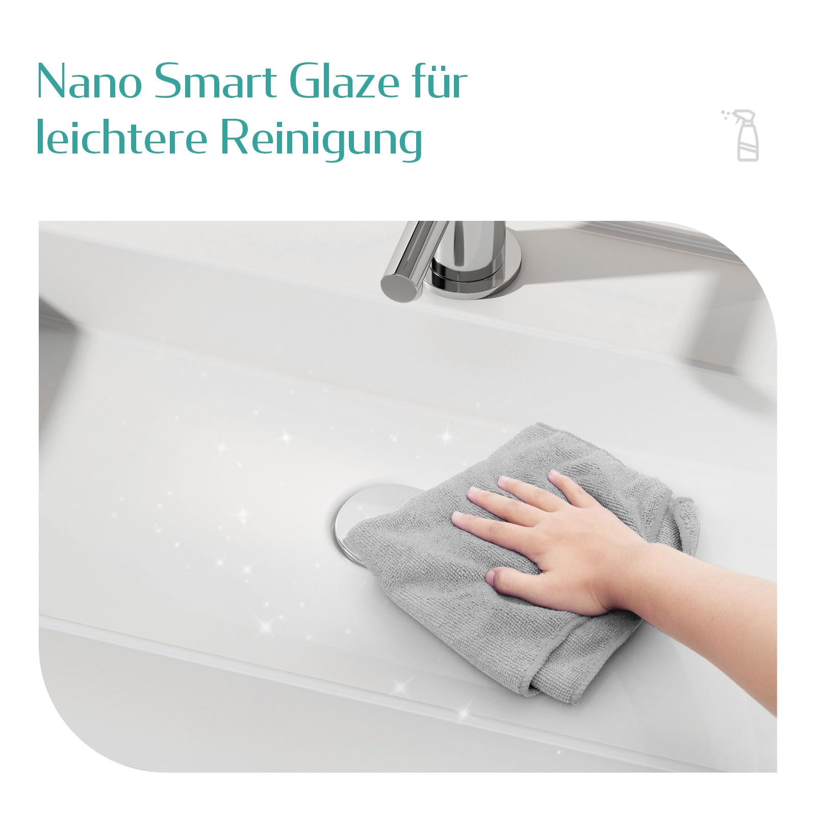 EMKE Waschbecken Aufsatzwaschbecken, Hängewaschbecken für Badezimmer Gäste WC 60 x 40 x 11 cm, Eckig Handwaschbecken Waschtisch Bad Waschbecken Klein Wandwaschbecken Waschschalen Weiß