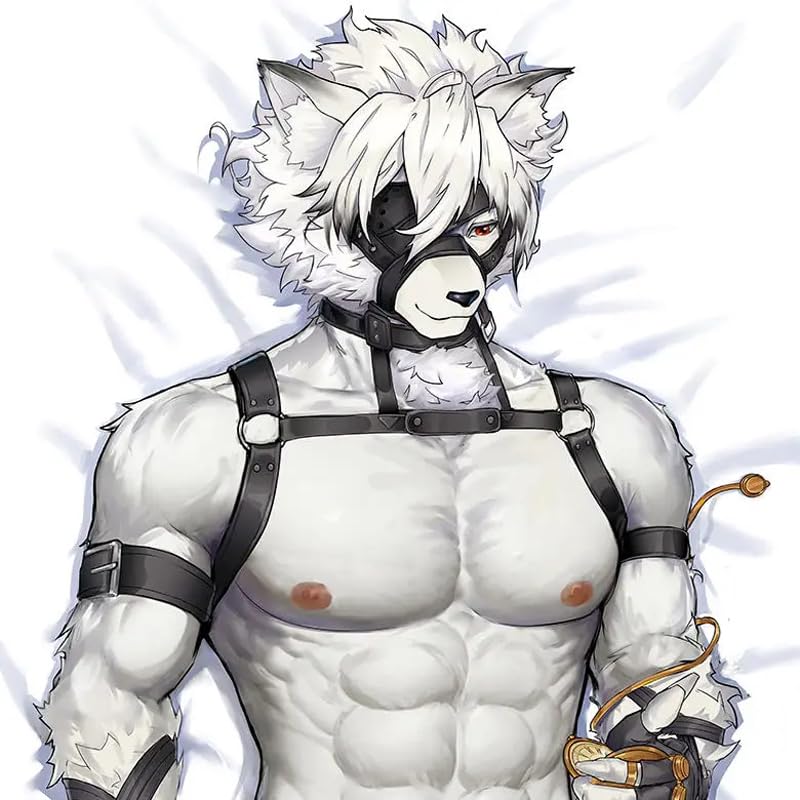 ZZZ Von Lycaon Cosplay Dakimakura Costume Hugging Body Pillow Case Long 2-Side HD Pillowcase Cover Peach Skin (Model B)