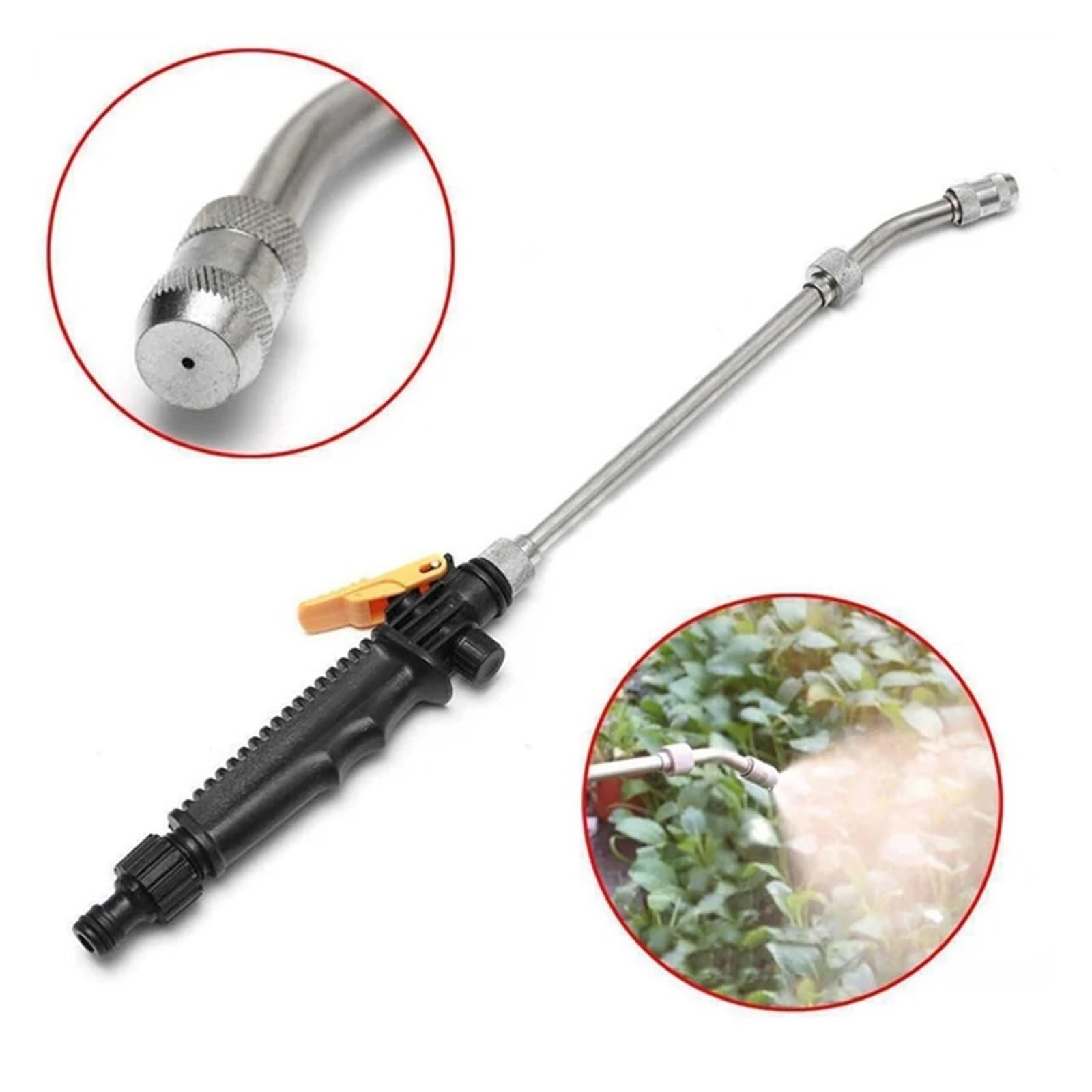 Pistolet d'arrosage avec embout multi-jets, Outil de lavage voiture à haute pression, eau 28-72cm, métal, Distance pulvérisation 7m(72cm)