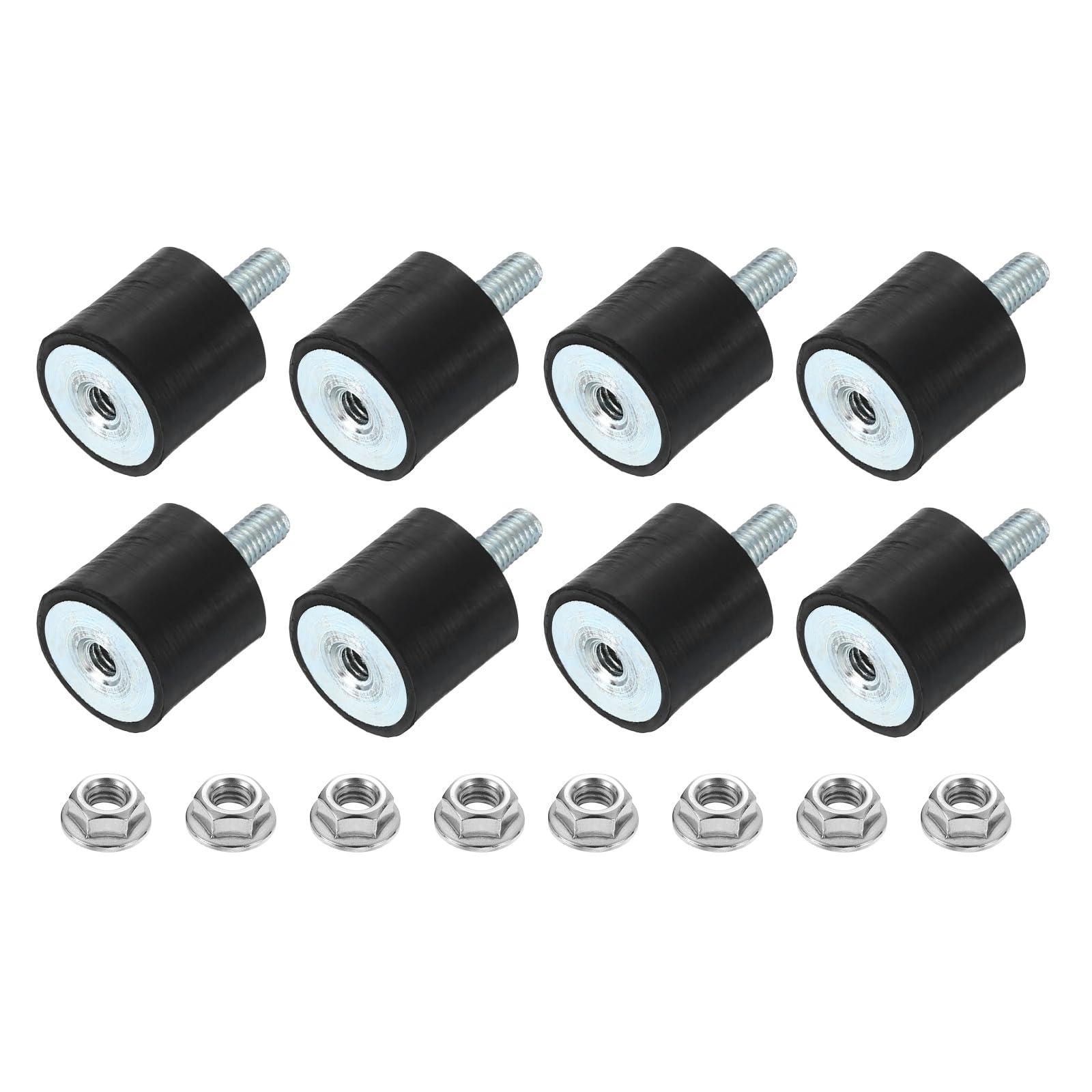 Sourcing Map M6 Rubber Mounts, 4Pcs 20x20mm(DxH) Rubber Cylindrical Anti Vibration Isolator Shock Absorber With Lock Nut For Car Bobbin Generator Air Compressors - View #12