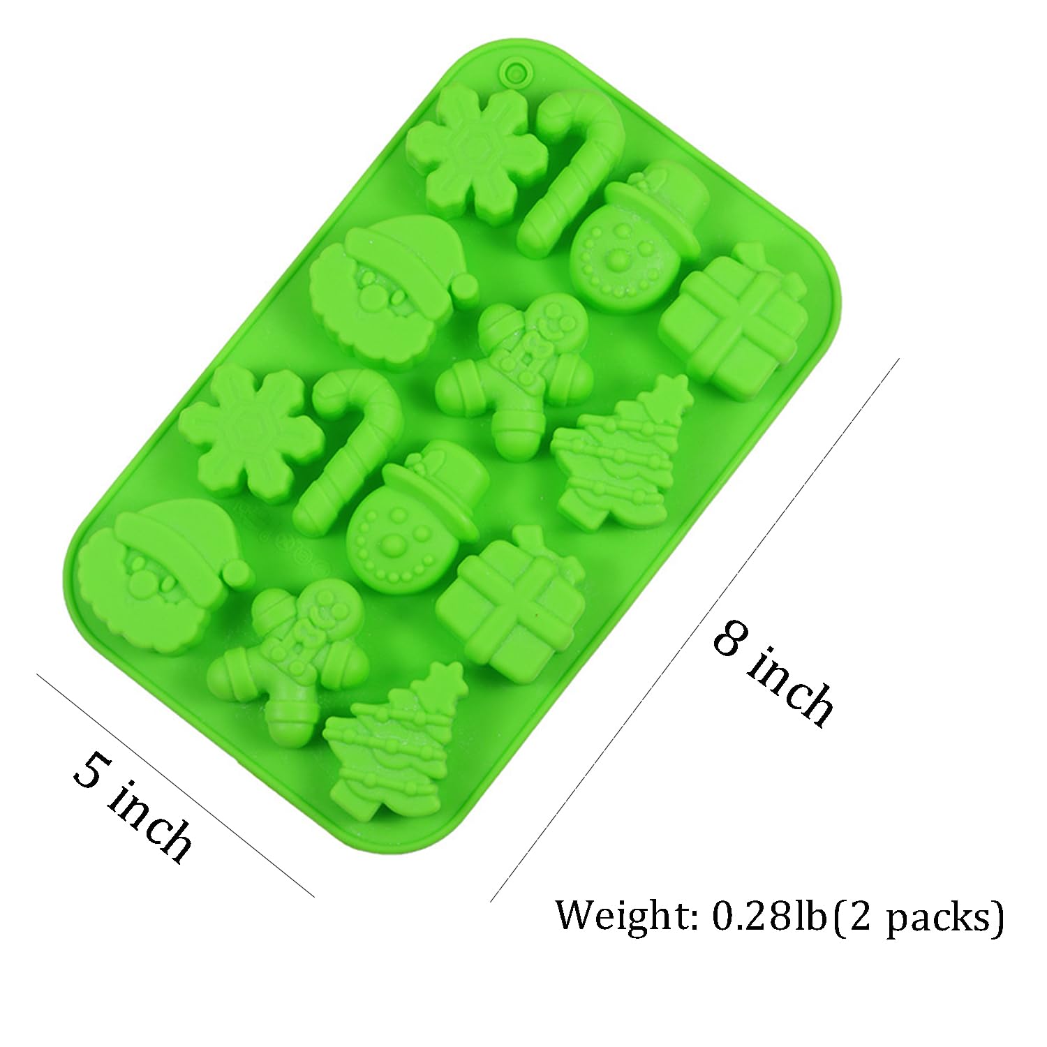 2 Moldes De Silicona Navideños - Para Chocolate, Caramelos Y Gelatinas, Con Patrones Festivos
