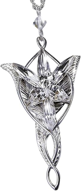The Noble Collection Lord of the Rings Arwen Evenstar Pendant - Sterling Silver & Swarovski Crystal Necklace - LOTR Film Set Movie Merchandise - Gifts for Family, Friends & Lord of the Rings Fans