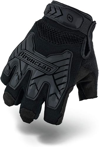 Miniatura 1 de Ironclad Guantes tácticos sin dedos de impacto, compatibles con la TAA, mejores para militares, fuerzas del orden, Airsoft, paintball, lavables a
