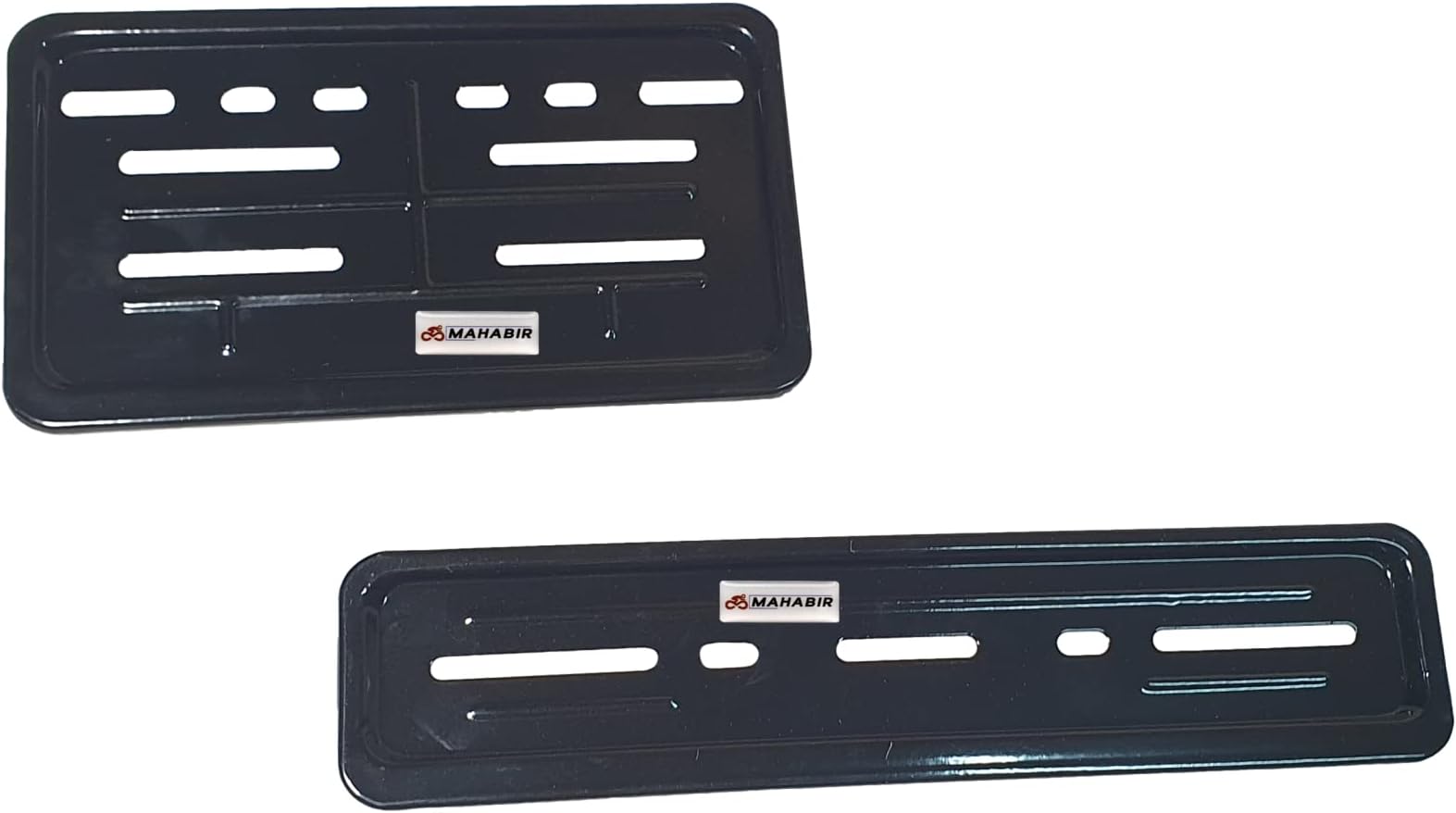 MAHABIR Bike HSRP Number Plate Metal Frame Set Compatible with All Motorcycle/Scooty Standard Size | Set of 2 (Black)