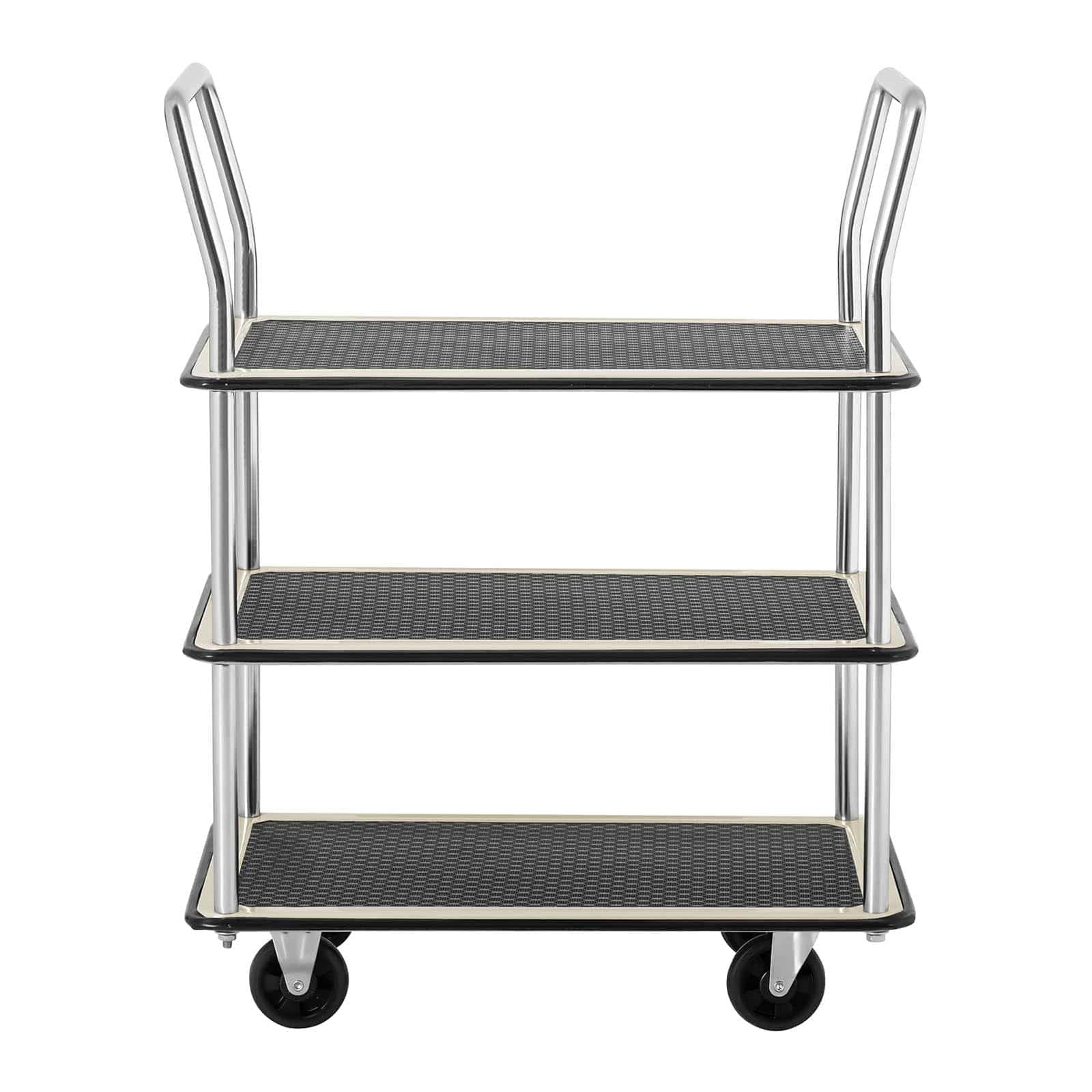 MSW platforma wózek platformowy wózek platforma wózek wózek wózek 3 poziomy 150 kg 72 x 43 cm MSW-PW-150 (stal, tworzywo sztuczne, mata antypoślizgowa, wysokość 95 cm)
