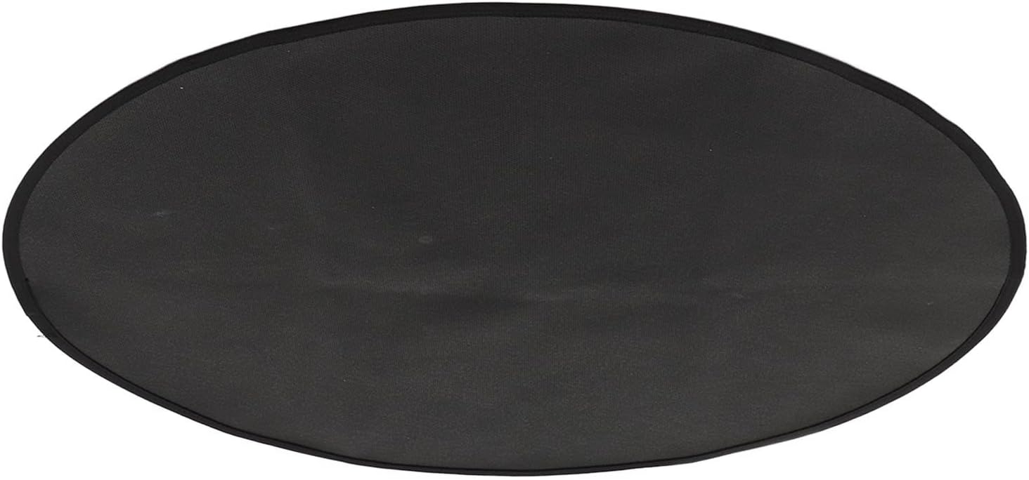 Grill Mat, Fireproof High Temperature Proof Washable Reusable Water Proof Round BBQ Pad for Deck Patio Grass Outdoor Grill Black (36in / 92cm Dia)