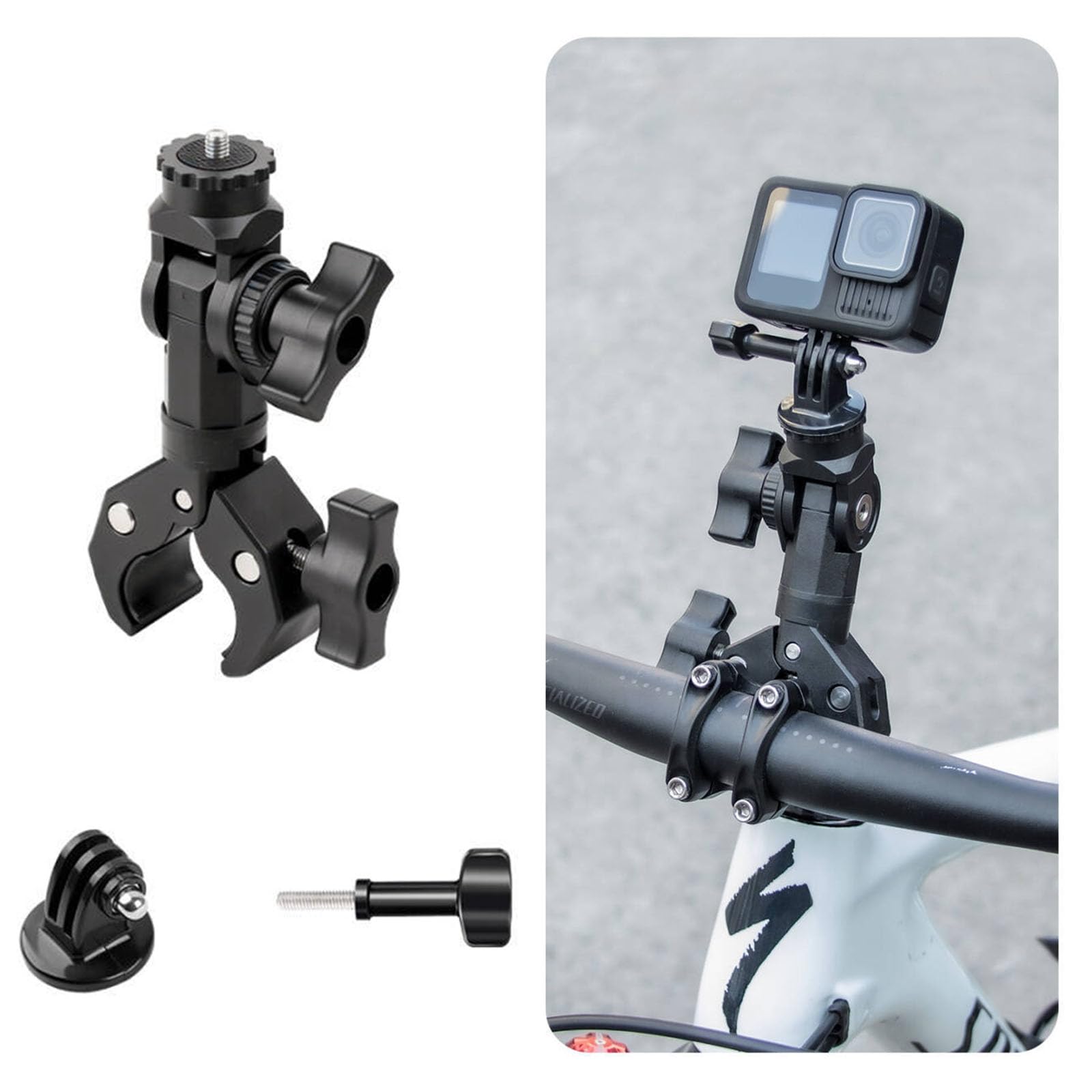 Soporte de metal resistente para cámara de acción, bolas flexibles, resistencia al deslizamiento, montaje de abrazadera de camarón único
