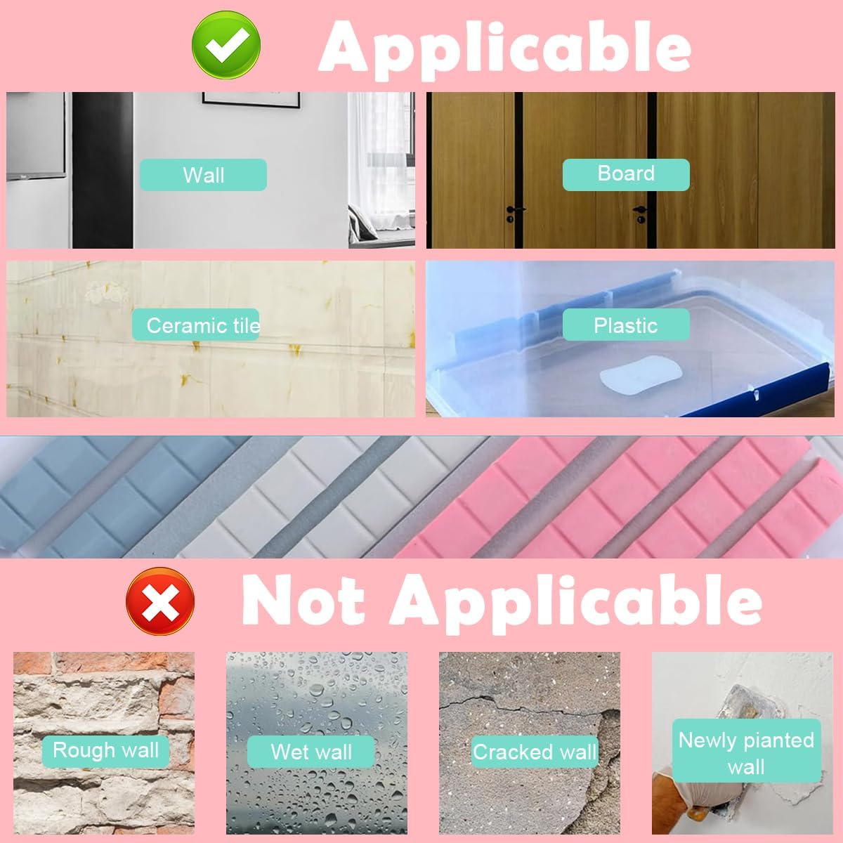 Sticky Tack 1 Color Adhesive Putty Sticky Tack for Holding Nail Extension Multi Purpose Sticky Tack Flexible Mounting Putty for Crafts Hanging Pictures, Small Objects-50Gm(80Pcs) 3