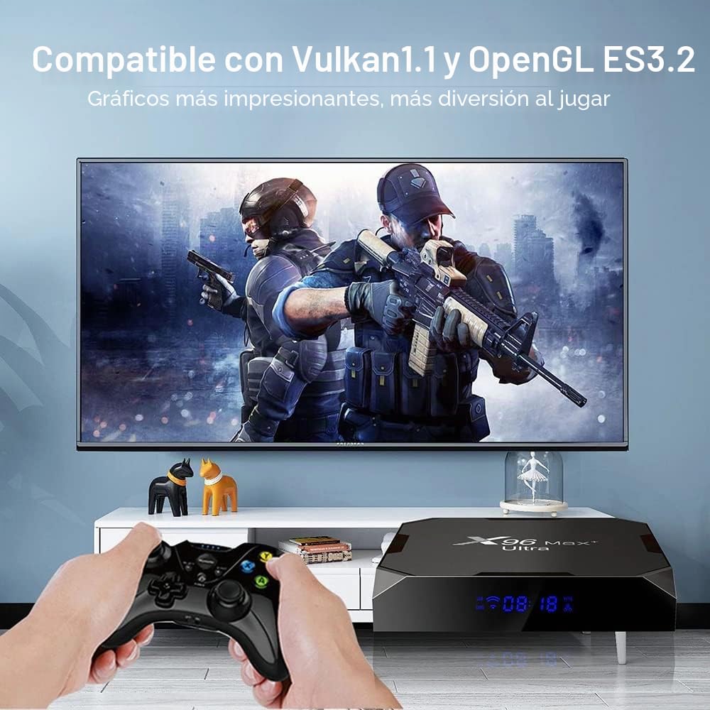 X96 Max Plus Ultra TV Box Android 11 Amlogic S905X4 4 GB 32 GB soporte AV1 8 K Dual WiFi BT con teclado i8