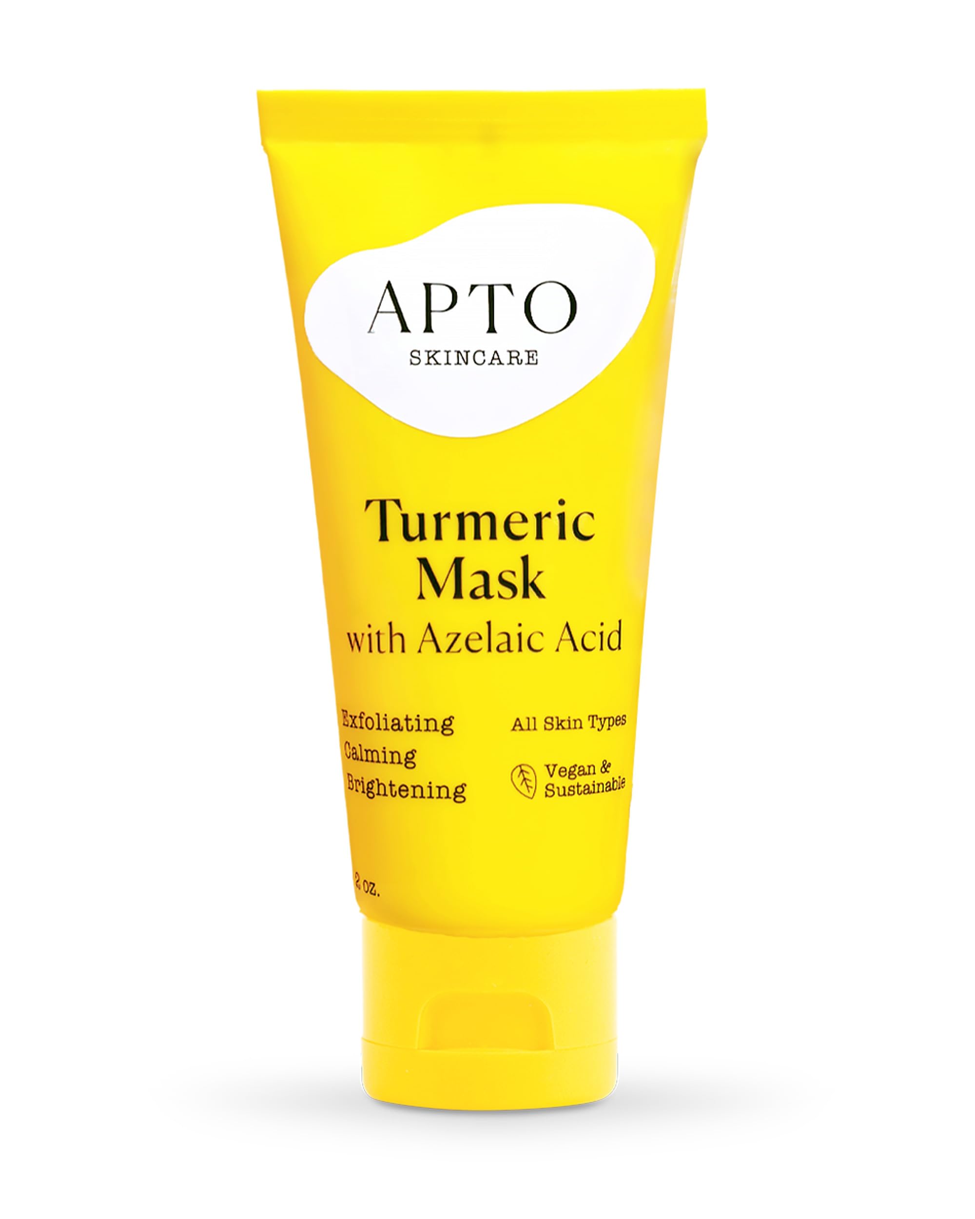 APTO Turmeric Mask w/Azelaic Acid: Brightening, Exfoliating & Soothing Thick & Creamy Formula for a Glowing & More Even-Toned Complexion, 2 oz.