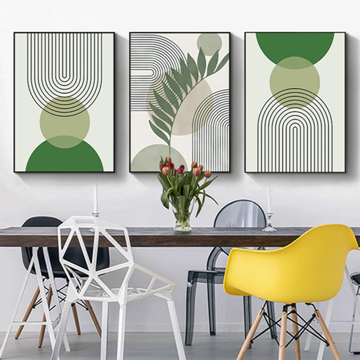 JNAOZI Aesthetic Plant Pictures, Boho Decorative Pictures, Modern Abstract Art Wall Pictures, Bohemian Poster Set