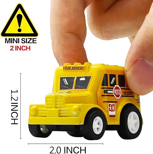 Miniatura 2 de Funcorn Toys Juego de 12 mini vehículos de plástico surtido, juguetes de camión y automóvil para niños pequeños, recuerdos de fiesta, juego de auto