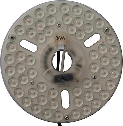 Kit de luz LED de ventilador de techo de 36 W y 6.4 pulgadas, panel de luz LED de repuesto, motor de luz LED con función de memoria de temperatura