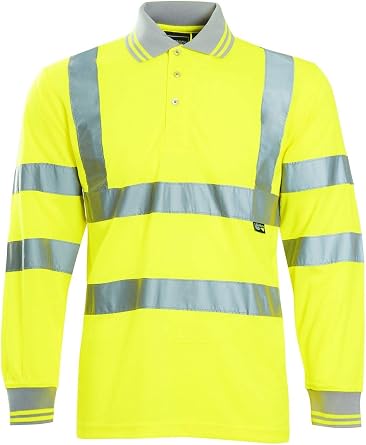 shelikes Hi-Vis Top Long Sleeve Polo Shirt for Men