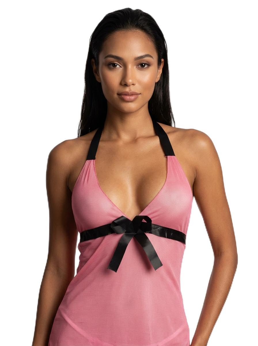 Lingerie for Women Sexy Nightwear Babydoll | Free Size See Through Lingerie | Honeymoon, Valentine Special & Wedding Night Outfit | Party Swimwear, Beachwear One Piece - Top Only - Pink-picture-37
