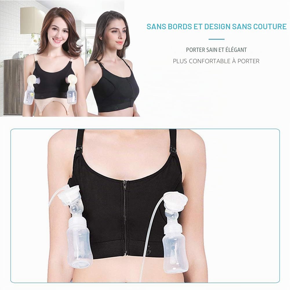 Soutien-Gorge de pompage Mains Libres, Convient pour Les Pompes d'allaitement de Medela, Lansinoh, Philips Avent, Spectra, etc.