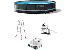 Intex Ultra XTR Frame Above Ground Swimming Pool with Pump and Pool Cleaner Robot Vacuum
