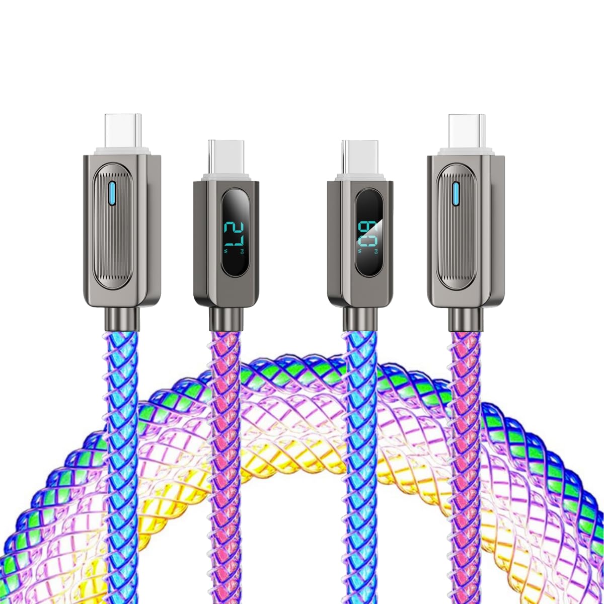 Cavo di ricarica USB C Light Up 2 m LED da 2 m RGB USBC a USBC