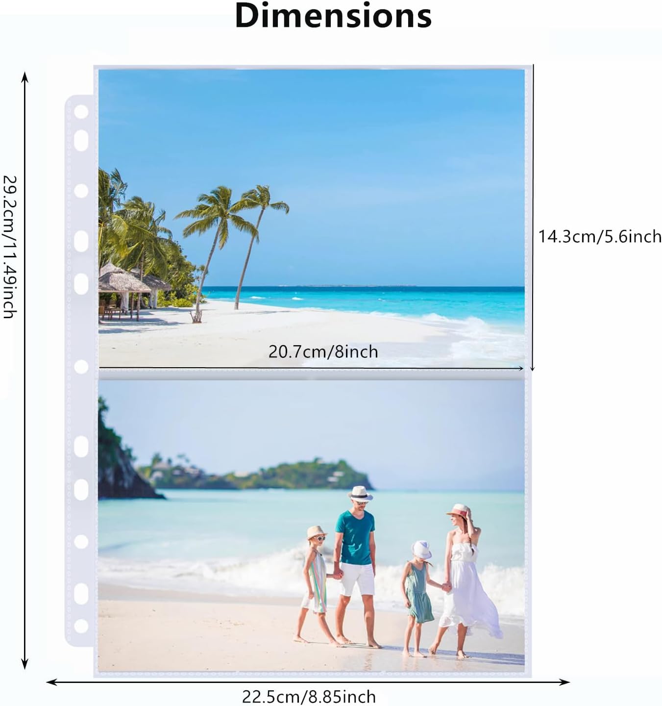 200Pack Photo Sleeves Holds 800 5"x7" Photos, Clear Photo Page Protector for 3 Ring Binder, Double-Sided Photo Album Refill Pages Photo Pockets Photo Sleeves Binder Sheets