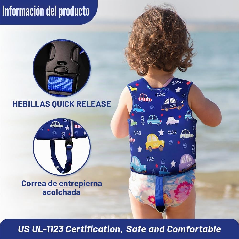 Floaties - Bañador Flotante para niños pequeños, con Ajustable, Unisex
