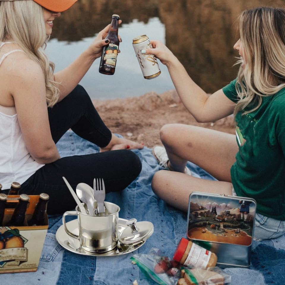 Set de Cocina para Camping PACKOVE de Acero Inoxidable Portátil para 1-2 Personas, Utensilios de Cocina y Olla para Picnic Ligera para Senderismo y Mochilero miniatura 5