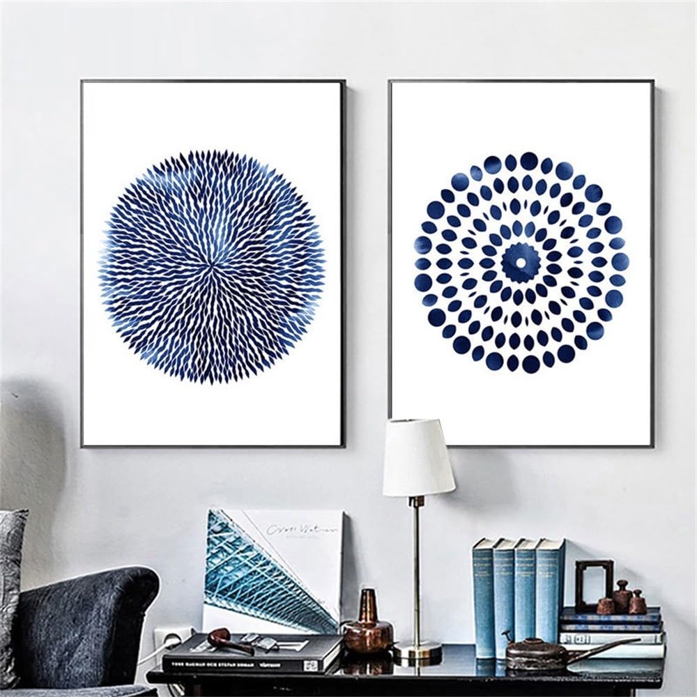 Wuhbcz Multicolored Canvas Paints,Circle Painting Wall Art Living Room Wall Pictures Painting Aesthetic Poster Prints For Living Room Office Large Painting Room Decor Artwork-60 * 70Cm*2Pcs (No Frame)
