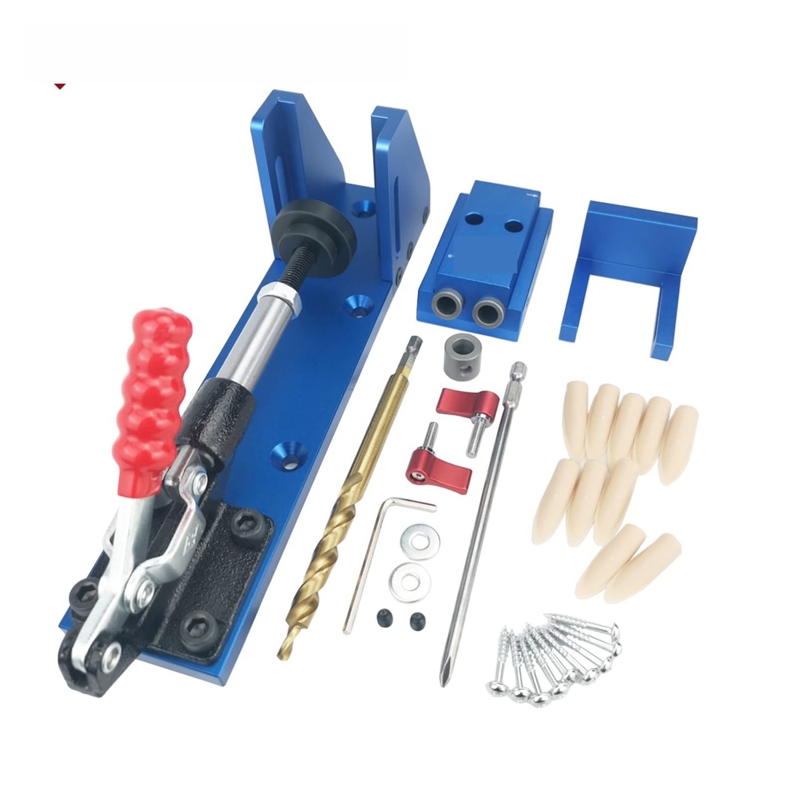 Wood Working Tool Pocket Hole Jig with Toggle Clamp and 9.5mm Drill Bit PH1 Screwdriver for Carpenter Hardware
