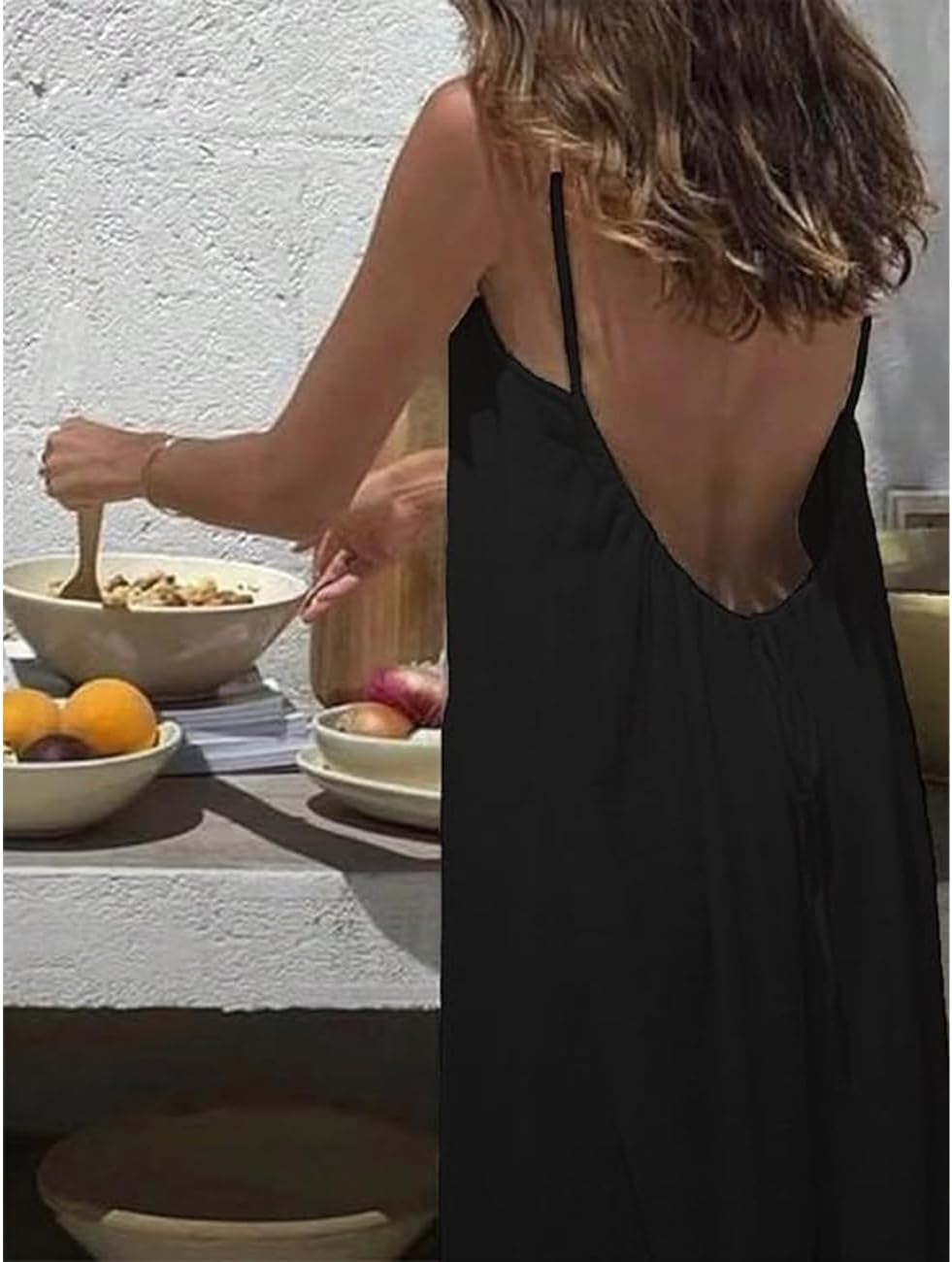 Womens Summer Casual Sleeveless Backless Cami Sundress 2026 Vacation House Dress