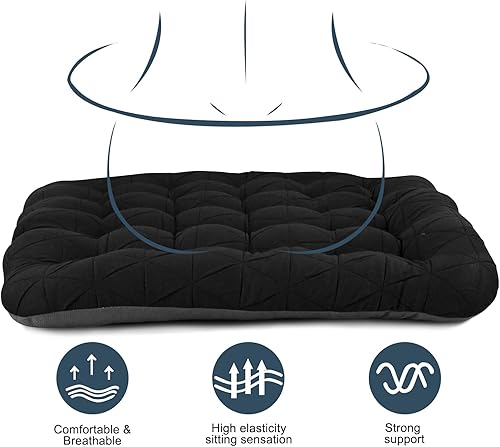 Miniatura 5 de BUYUE Good Support - Cojín para silla de oficina, jacquard de lujo con cojín de silicona antideslizante para asiento de escritorio de computadora,